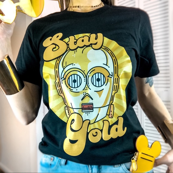 Stay Gold Disney C-3PO Star Wars Tee Shirt - Picture 2 of 3